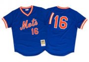Wholesale Cheap Mitchell And Ness 1986 Mets #16 Dwight Gooden Blue Throwback Stitched MLB Jersey