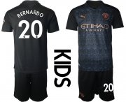 Wholesale Cheap Youth 2020-2021 club Manchester City away black 20 Soccer Jerseys