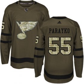 Wholesale Cheap Adidas Blues #55 Colton Parayko Green Salute to Service Stitched NHL Jersey