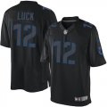 Wholesale Cheap Nike Colts #12 Andrew Luck Black Men's Stitched NFL Impact Limited Jersey