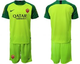 Wholesale Cheap Roma Blank Shiny Green Goalkeeper Soccer Club Jersey