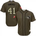 Wholesale Cheap Blue Jays #41 Aaron Sanchez Green Salute to Service Stitched Youth MLB Jersey