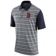 Wholesale Cheap Men's Boston Red Sox Nike Gray Dri-FIT Stripe Polo