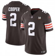Wholesale Cheap Men's Cleveland Browns #2 Amari Cooper Brown 2023 F.U.S.E. With Jim Brown Memorial Patch Vapor Untouchable Limited Football Stitched Jersey