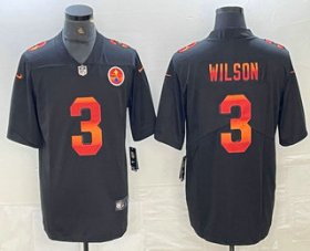 Cheap Men\'s Pittsburgh Steelers #3 Russell Wilson Black Red Orange Stripe Vapor Limited Nike NFL Jersey