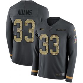Wholesale Cheap Nike Seahawks #33 Jamal Adams Anthracite Salute to Service Men\'s Stitched NFL Limited Therma Long Sleeve Jersey