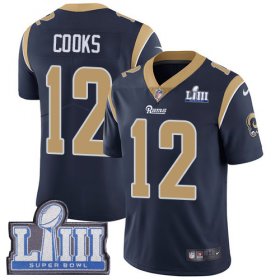 Wholesale Cheap Nike Rams #12 Brandin Cooks Navy Blue Team Color Super Bowl LIII Bound Men\'s Stitched NFL Vapor Untouchable Limited Jersey