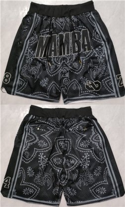 Wholesale Cheap Men\'s Los Angeles Lakers Black MAMBA Shorts