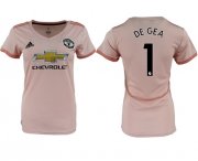 Wholesale Cheap Women's Manchester United #1 De Gea Away Soccer Club Jersey