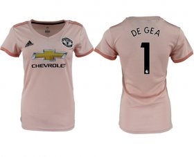 Wholesale Cheap Women\'s Manchester United #1 De Gea Away Soccer Club Jersey