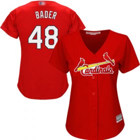 Wholesale Cheap Cardinals #48 Harrison Bader Red Alternate Women\'s Stitched MLB Jersey