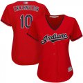 Wholesale Cheap Indians #10 Edwin Encarnacion Red Women's Stitched MLB Jersey