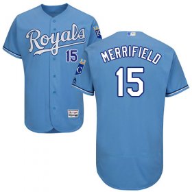 Wholesale Cheap Royals #15 Whit Merrifield Light Blue Flexbase Authentic Collection Stitched MLB Jersey