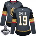 Wholesale Cheap Adidas Golden Knights #19 Reilly Smith Grey Home Authentic 2018 Stanley Cup Final Women's Stitched NHL Jersey