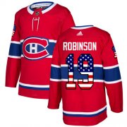 Wholesale Cheap Adidas Canadiens #19 Larry Robinson Red Home Authentic USA Flag Stitched NHL Jersey