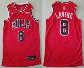 Wholesale Cheap Men\'s Chicago Bulls #8 Zach LaVine Red 2019 Nike Authentic Stitched NBA Jersey With The Sponsor Logo