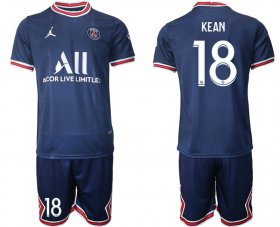 Wholesale Cheap Men 2021-2022 ClubParis Saint-Germainhome blue 18 Soccer Jersey