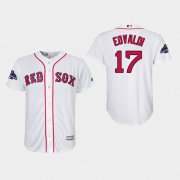 Wholesale Cheap Red Sox #17 Nathan Eovaldi White Cool Base 2018 World Series Champions Stitched Youth MLB Jersey