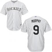 Wholesale Cheap Rockies #9 Daniel Murphy White Strip New Cool Base Stitched MLB Jersey