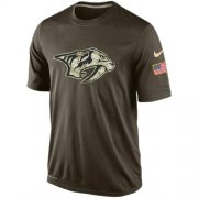 Wholesale Cheap Men's Nashville Predators Salute To Service Nike Dri-FIT T-Shirt