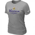 Wholesale Cheap Women's Nike Minnesota Vikings Critical Victory NFL T-Shirt Light Grey