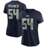 Wholesale Cheap Seattle Seahawks #54 Bobby Wagner Nike Women's Team Player Name & Number T-Shirt College Navy