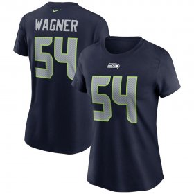 Wholesale Cheap Seattle Seahawks #54 Bobby Wagner Nike Women\'s Team Player Name & Number T-Shirt College Navy