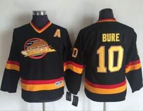 Wholesale Cheap Canucks #10 Pavel Bure Black CCM Throwback Youth Stitched NHL Jersey