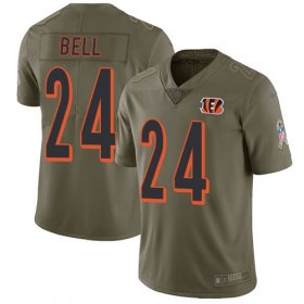 Wholesale Cheap Nike Bengals #24 Vonn Bell Olive Youth Stitched NFL Limited 2017 Salute To Service Jersey