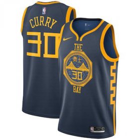 Wholesale Cheap Men\'s Golden State Warriors #30 Stephen Curry Nike Navy 2019 Swingman City Edition Jersey