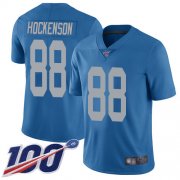 Wholesale Cheap Nike Lions #88 T.J. Hockenson Blue Throwback Men's Stitched NFL 100th Season Vapor Limited Jersey