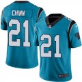Wholesale Cheap Nike Panthers #21 Jeremy Chinn Blue Men's Stitched NFL Limited Rush Jersey