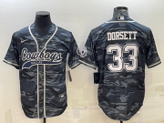 Wholesale Cheap Men's Dallas Cowboys #33 Tony Dorsett Grey Camo With Patch Cool Base Stitched Baseball Jersey