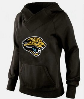 Wholesale Cheap Women\'s Jacksonville Jaguars Logo Pullover Hoodie Black-1