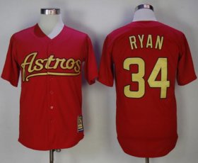 Wholesale Cheap Astros #34 Nolan Ryan Red 2002-2012 Turn Back The Clock Stitched MLB Jersey