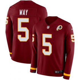 Wholesale Cheap Nike Redskins #5 Tress Way Burgundy Team Color Youth Stitched NFL Limited Therma Long Sleeve Jersey