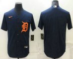 Wholesale Cheap Men's Detroit Tigers Blank Navy Blue Stitched Cool Base Nike Jersey