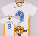 Wholesale Cheap Men's Golden State Warriors #9 Andre Iguodala White Short-Sleeved 2016 The NBA Finals Patch Jersey