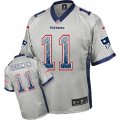 Wholesale Cheap Nike Patriots #11 Julian Edelman Grey Men's Stitched NFL Elite Drift Fashion Jersey