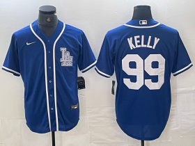 Cheap Men\'s Los Angeles Dodgers #99 Joe Kelly Blue Cool Base Stitched Baseball Jersey