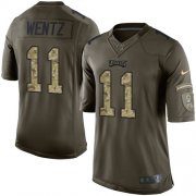Wholesale Cheap Nike Eagles #11 Carson Wentz Green Men's Stitched NFL Limited 2015 Salute To Service Jersey