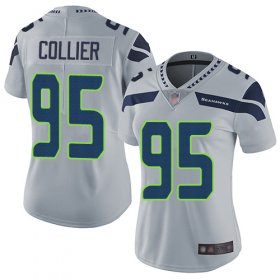 Wholesale Cheap Nike Seahawks #95 L.J. Collier Grey Alternate Women\'s Stitched NFL Vapor Untouchable Limited Jersey