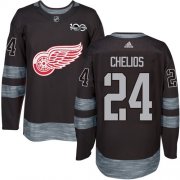Wholesale Cheap Adidas Red Wings #24 Chris Chelios Black 1917-2017 100th Anniversary Stitched NHL Jersey
