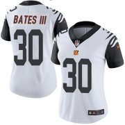 Wholesale Cheap Nike Bengals #30 Jessie Bates III White Women's Stitched NFL Limited Rush Jersey