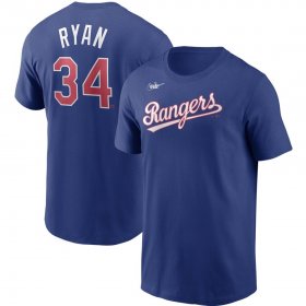Wholesale Cheap Texas Rangers #34 Nolan Ryan Nike Cooperstown Collection Name & Number T-Shirt Royal