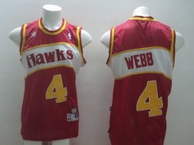 Wholesale Cheap Atlanta Hawks #4 Spud Webb Red Swingman Throwback Jersey