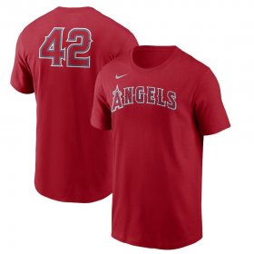 Wholesale Cheap Los Angeles Angels Nike Jackie Robinson Day Team 42 T-Shirt Red