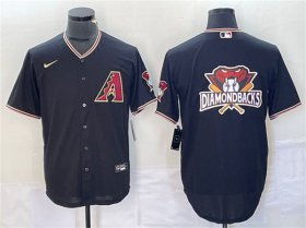 Men\'s Arizona Diamondbacks Black Team Big Logo Cool Base Stitched Baseball Jersey