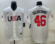 Cheap Men's USA Baseball #46 Paul Goldschmidt 2023 White World Baseball Classic Stitched Jerseys