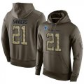 Wholesale Cheap NFL Men's Nike Dallas Cowboys #21 Deion Sanders Stitched Green Olive Salute To Service KO Performance Hoodie